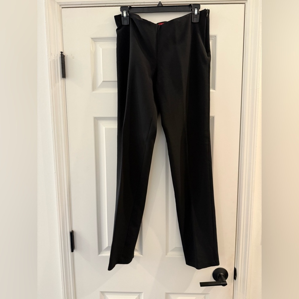 Max Mara Studio Straight Leg Pants Black Trousers size 40 / US 10